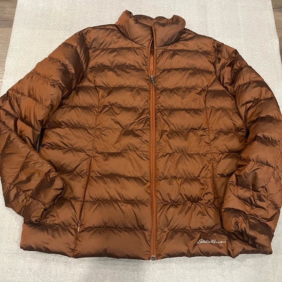 [XL]Eddie Bauer Women's Brown Cirruslite Down Puffer Jacket - Picture 3 of 9
